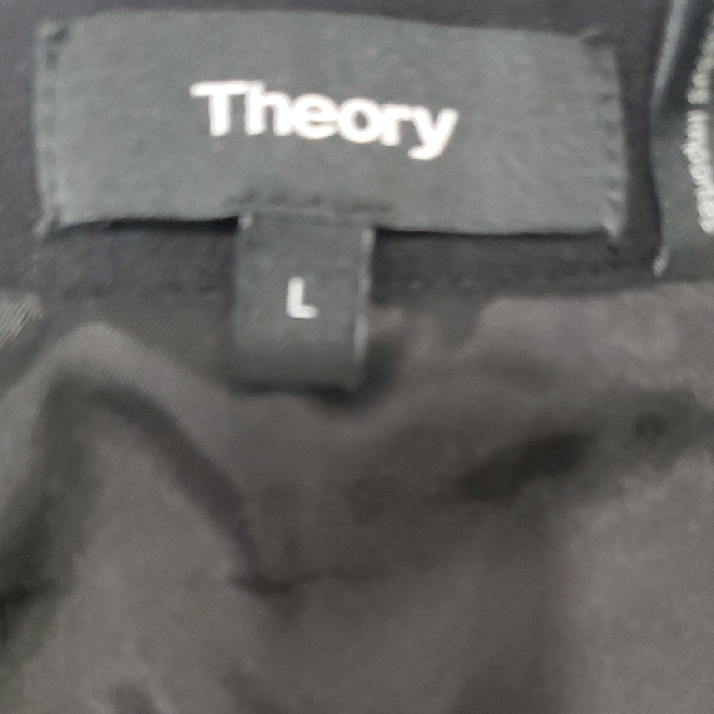 Theory Black Mini Faux Wrap Skirt With Front Pockets Sz L - Picture 6 of 9